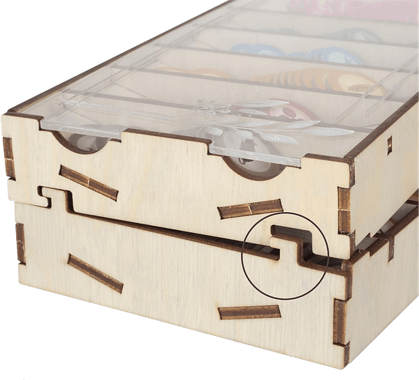 wingspan_insert_2 détail des boîtes de l'insert d'organisation pour Wingspan