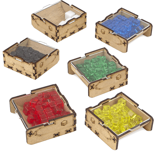 insert_terraforming_mars_4 conteneurs de pièces de l'insert d'organisation pour Terraforming Mars